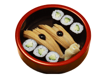 【ミニ寿司】　穴子にぎりとかっぱ巻